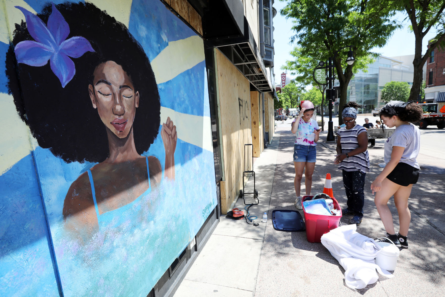 Clean-up of property damage in downtown Madison